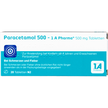 1 A Pharma GmbH Paracetamol 500 1A-Pharma, (20St,) Tabletten