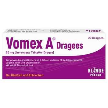 Klinge Pharma GmbH Vomex A Dragees 50 mg, (20St,) Überzogene Tabletten