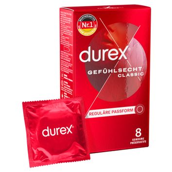 Reckitt Benckiser Deutschland GmbH Durex Gefühlsecht Kondome, (8pcs,) Kondome